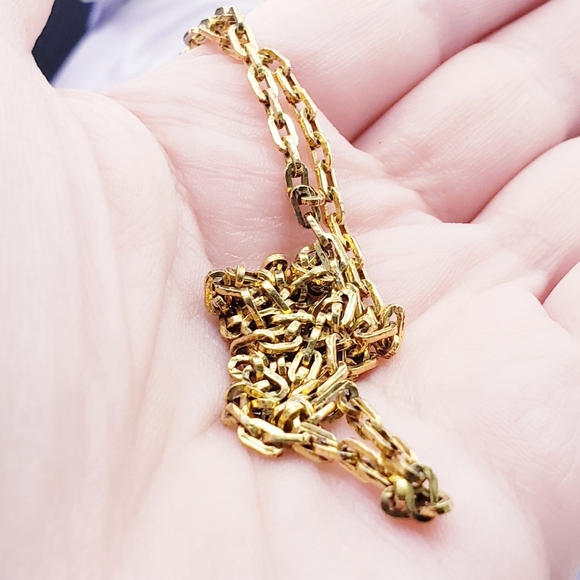 Vintage Long Freirich Small Boxy Necklace Chain - Picture 4 of 7